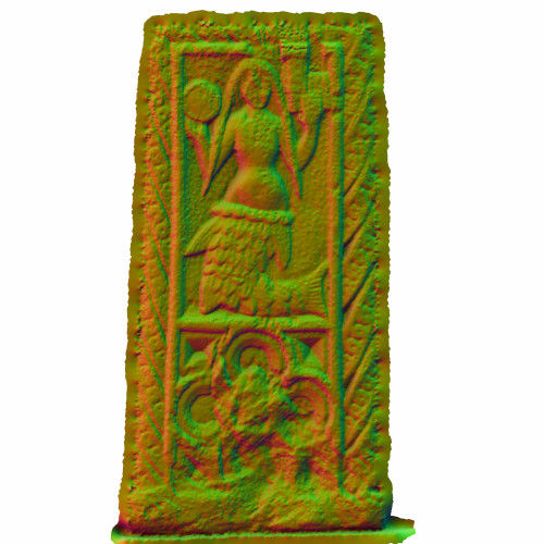 Render of the 3D model of the Mermaid of Zennor, using a directional material.